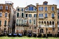 Venice,Italy. The Palazzo Orio and Casa Santomaso with gondolas Royalty Free Stock Photo