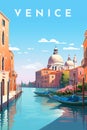Venice, Italy postcard. Travel or post card template.