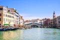Venice, Italy. Rialto bridge on the Grand Canal in Venice Royalty Free Stock Photo