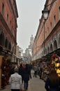 Venice Italy rialto bridge market crouded cityscape Royalty Free Stock Photo
