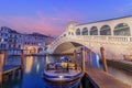 Venice, Italy at the Rialto Bridge over the Grand Canal Royalty Free Stock Photo