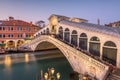 Venice, Italy at the Rialto Bridge over the Grand Canal Royalty Free Stock Photo