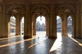 Venice, Italy. Saint Mark`s Basilica seen from under the columns. A play of shadow and light. Royalty Free Stock Photo