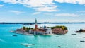 Venice, Italy. San Giorgio Maggiore Island and San Giorgio Maggiore Church Royalty Free Stock Photo