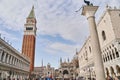 Venice, Italy - 10.12.2021: San Marco square with Campanile and Saint Mark's Basilica. The main square of the old town Royalty Free Stock Photo