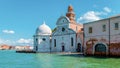 Venice Italy,San Michele church on a venetian island. Cemetery in Venice, Italy, empty street and canals of Venice Royalty Free Stock Photo