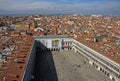 Aerial view of the St Mark`s Square Piazza San Marco from St Mark`s Campanile bell tower in Venice Royalty Free Stock Photo