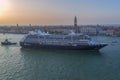 `Azamara Quest` ship passes San Marco Bay. Venice