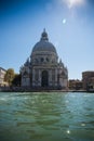 Venice. Italy. September 8, 2018.Cityscape image of Grand Canal in Venice, with Santa Maria della Salute Basilica