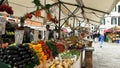 VENICE, ITALY- SEPTEMBER 25, 2015: close up of venetian fruit and veg market Royalty Free Stock Photo