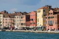 Fragment of the Slavic embankment in a sunny day. Italy, Venice