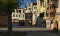 Venice, Italy: Main square and apartments in Venice`s Jewish Ghetto or Campo del Ghetto Novo Royalty Free Stock Photo