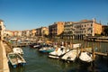 Motor boats parking in Grand Canal, Venice Royalty Free Stock Photo