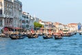 Venice, Italy - September 15, 2019: Picturesque Grand Canal with gondolas and vaporetto in Venice, Italy Royalty Free Stock Photo