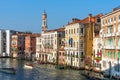 Venice, Italy - September 15, 2019: Picturesque Grand Canal with gondolas and vaporetto in Venice, Italy Royalty Free Stock Photo