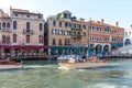 Venice, Italy - September 15, 2019: Picturesque Grand Canal with gondolas and vaporetto in Venice, Italy Royalty Free Stock Photo