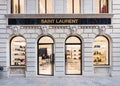 SAINT LAURENT Store in Venice. Fashion and shopping street Calle Larga XXII Marzo Royalty Free Stock Photo
