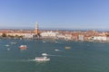 St Mark`s Campanile and gothic Doge`s Palace on Piazza San Marco, Venice, Italy Royalty Free Stock Photo