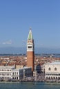 St Mark`s Campanile and gothic Doge`s Palace on Piazza San Marco, Venice, Italy Royalty Free Stock Photo