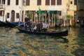 Tragetto - gondola carrying passengers of the Grand Canal. Venice, Italy Royalty Free Stock Photo
