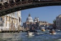 View on Ponte dell\'Accademia (Accademia Bridge) on Grand Canal, Venice, Italy Royalty Free Stock Photo