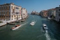 Venice, Italy, Water taxis transporting tourists along the Grand Canal