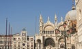 Venice Italy St. Marco square with part view of St. Marco cathedral and Clock tower Royalty Free Stock Photo