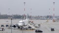 Air France airplane on tarmac at Venice`s Marco Polo International Airport Royalty Free Stock Photo