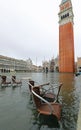 Venice in Italy during tide and Saint Mark square under water an Royalty Free Stock Photo