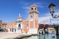 Venice, Italy .Tower at the entrance of the Arsenal in Venice Royalty Free Stock Photo