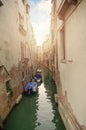 Venice, Italy. Venetian canal with boats Royalty Free Stock Photo