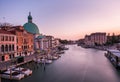 VENICE, ITALY. Venice city panoramic sunset view. Beautiful sunset view at Grand Canal Royalty Free Stock Photo