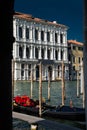 Venice, Italy. View of the Canal Grande with traditional gondola