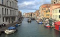 Venice, Italy. View of Canal Cannaregio and Fondamenta de Ca Labia from Guglie bridge Ponte delle Guglie