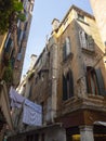 Venice, Italy. Views through the narrow pedestrian street of the town