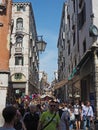 Venice, Italy. Views through the narrow pedestrian street of the town