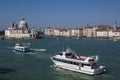 VENICE/ITALY Water taxis and buses in front