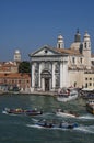 VENICE/ITALYWater taxis and buses in front