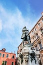 venice and its statue of famous playwright Carlo Goldoni