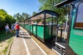 Venice, Kujawsko-Pomorskie / Poland - August, 16, 2020: Narrow-gauge railway in Central Europe. Wagons, locomotive and train