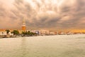 Venice landmark, view from sea of Piazza San Marco. Italy. Royalty Free Stock Photo