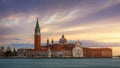 Venice looking over to San Giorgio Maggiore from near St Mark's Square in Italy. Venice Canal Grande with San Giorgio Maggiore Royalty Free Stock Photo