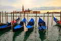 Venice looking over to San Giorgio Maggiore from near St Mark`s Square in Italy. Venice Canal Grande with San Giorgio Maggiore Royalty Free Stock Photo