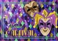 Venice mask Joker , invitation vip card  in art deco style Royalty Free Stock Photo