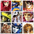Venice masks collage