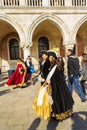 Venice Masquerade celebration masked people Doge\'s Palace Italy