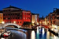 Venice by night, beautiful scenic view, Venezia, Italy Royalty Free Stock Photo