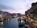 Night in the grand canal of Venice-Italy