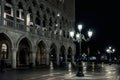 Venice at night, Italy. Doge`s Palace or Palazzo Ducale on St Mark`s square in the Venice city center Royalty Free Stock Photo