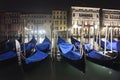 Venice, Old city Grand Canal view by night, Italy, Europe Royalty Free Stock Photo